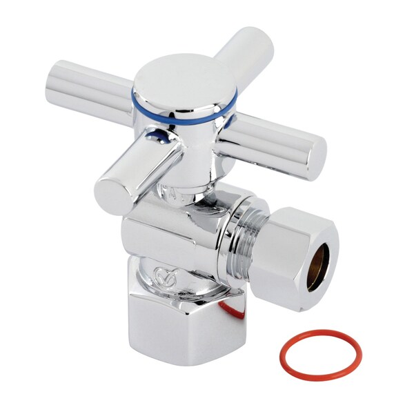 CC43101DX Concord 1/2" IPS x 3/8" O.D. Qrtr Turn Angle Stop Valve, Chrm